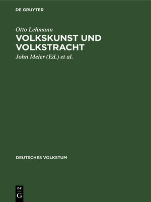 cover image of Volkskunst und Volkstracht